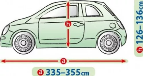 335-355 cm Mobile Garage car cover tarpaulin - S3 hatchback