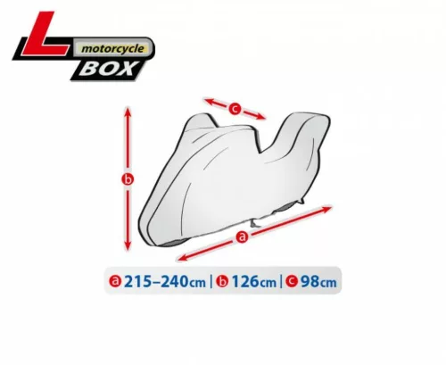 215-240 cm Basic Garage motorcycle cover – size L, boxed