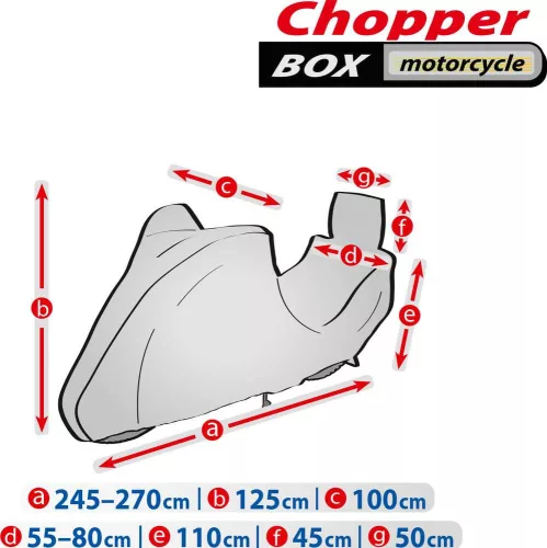 245-270 cm Optimal Garage chopper cover – boxed
